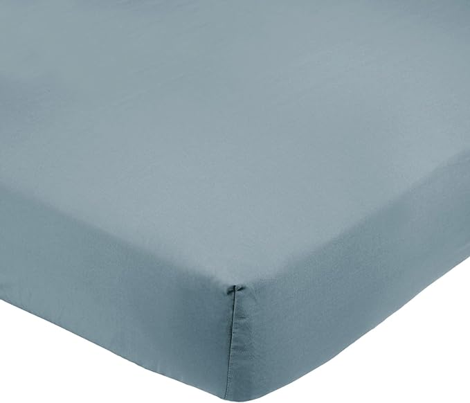 Amazon Basics Microfiber Fitted Sheets, Spa Blue, 90 x 190 x 30 cm